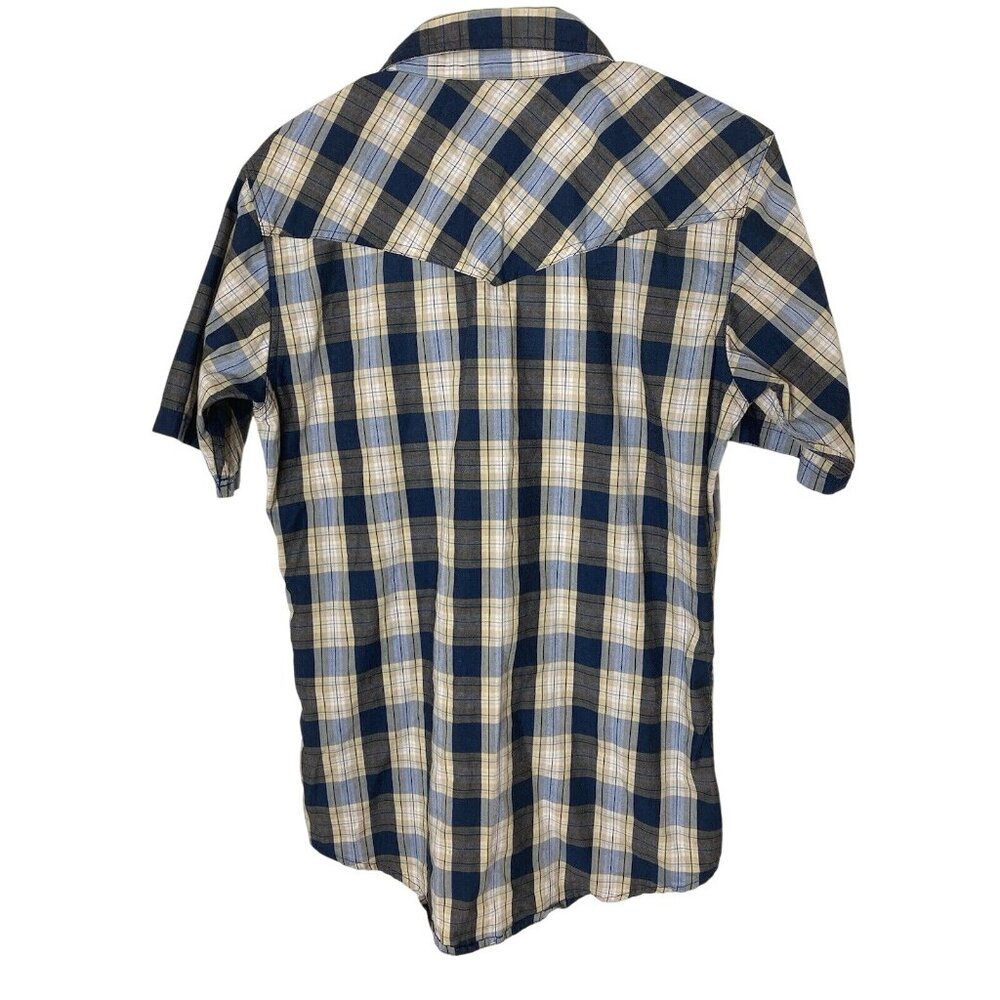 Vintage High Noon Mens Plaid Western Pearl Snap Short Sleeve Shirt Cowboy Size S - Picture 2 of 5